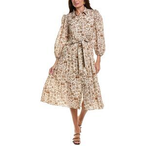 Garrie B Womens Midi Dress, Beige